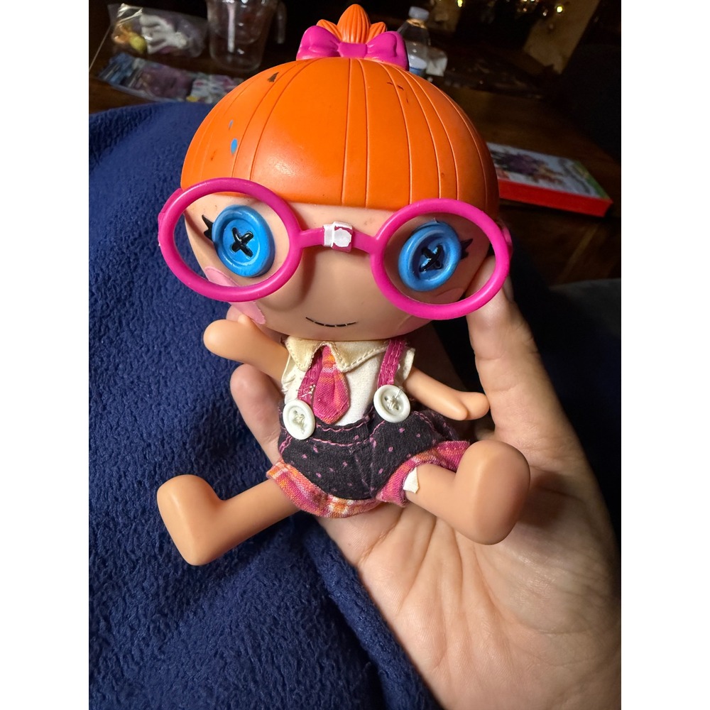 Lalaloopsy Bea Spells-a-Lot Mini Doll 2011 MGA Orange Hair Pink Glasses 3"